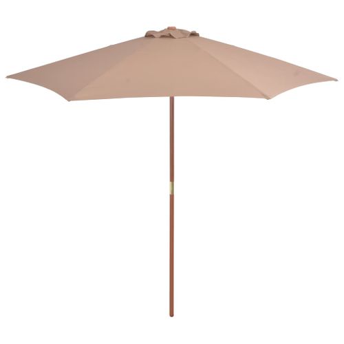 Parasol Avec Mât En Bois 270 Cm Taupe