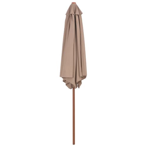 Parasol Avec Mât En Bois 270 Cm Taupe