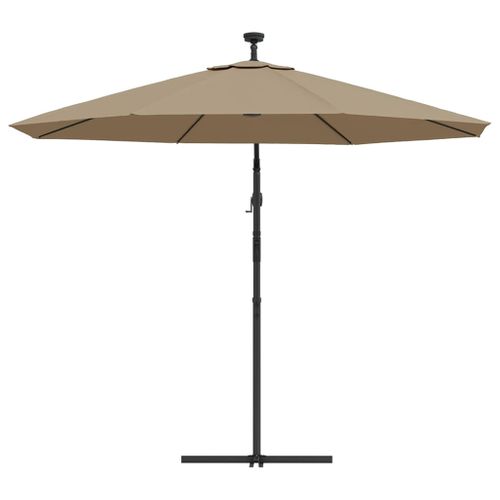 Parasol De Jardin En Porte-à-faux Et Lumières LED Mât En Acier