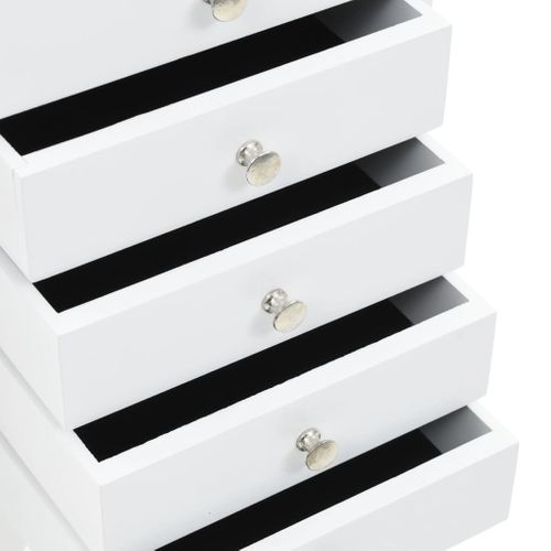 Coiffeuse à Bijoux Sur Pieds Blanc