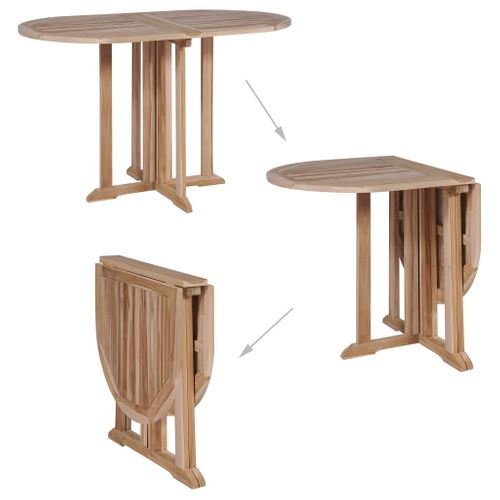 Mobilier À Dîner D'extérieur Pliable 5 PCs Bois Solide De Teck