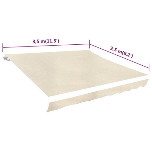 Toile D'auvent Imperméable Crème 350x250 Cm Tissu Store Voile D'ombrage Protection Soleil