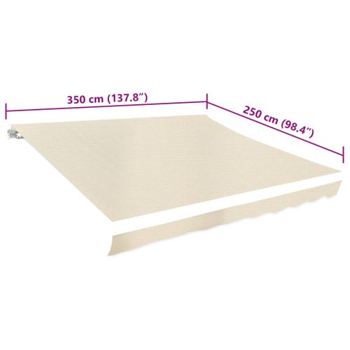 Toile D'auvent Imperméable Crème 350x250 Cm Tissu Store Voile D'ombrage Protection Soleil