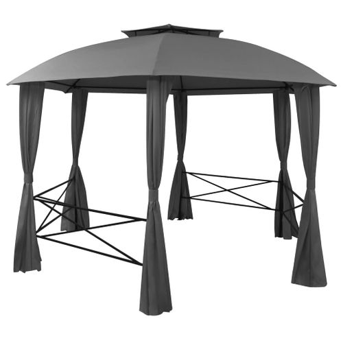 Chapiteau Tente De Jardin Avec Rideaux Hexagonal 360 X 265 Cm