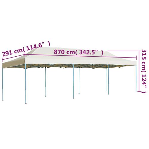 Tente De Réception Pliable 3x9 M Blanc Cassé