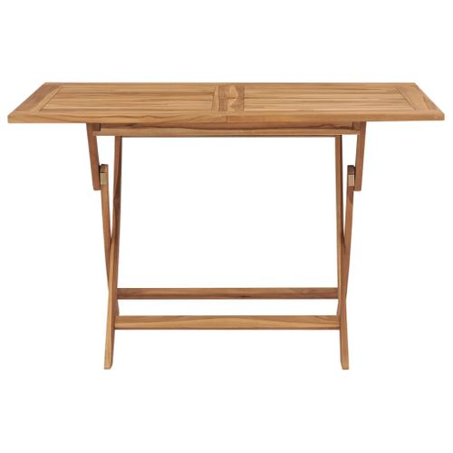 Vidaxl Table De Jardin Pliable 120x70x75 Cm Bois De Teck Solide Meuble Dîner Terrasse Extérieur