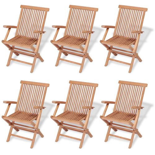 Mobilier À Dîner D'extérieur 7 PCs Bois De Teck Solide