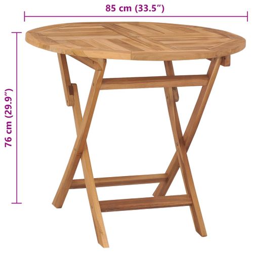 Table Pliable De Jardin 85x76 Cm Bois De Teck Solide