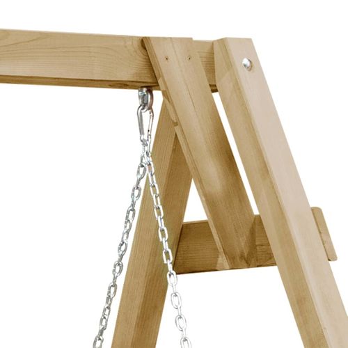 Balancelle De Jardin Bois De Pin Imprégné 205x150x157 Cm Naturel Siège Balançoire Terrasse