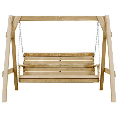 Balancelle De Jardin Bois De Pin Imprégné 205x150x157 Cm Naturel Siège Balançoire Terrasse