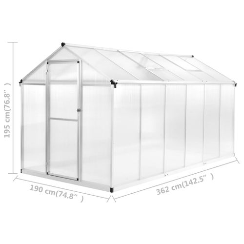 Serre Aluminium 362x190x195 Cm 13,41 M³