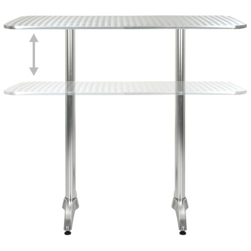 Table De Jardin Argenté 120x60x(70-110) Cm  Aluminium