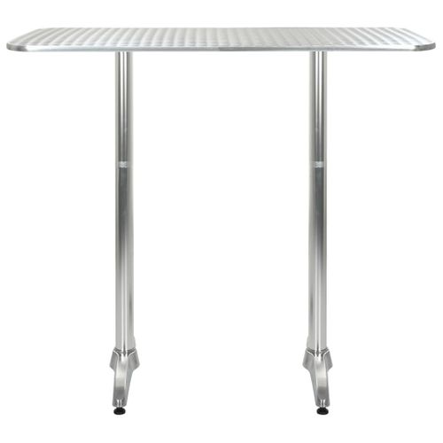 Table De Jardin Argenté 120x60x(70-110) Cm  Aluminium