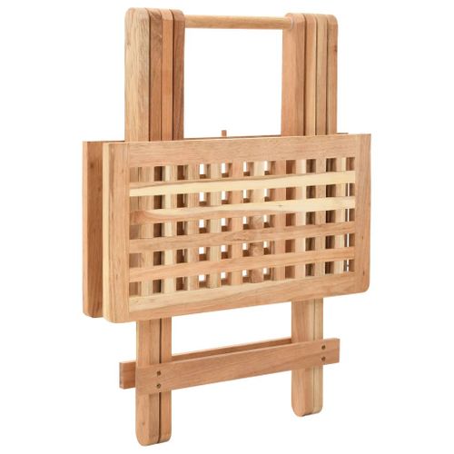 Table D'appoint Pliante 50 X 50 X 49 Cm Bois De Noyer Massif