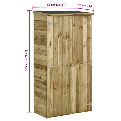 Abri à Outils Pour Jardin Pin 85x48x177 Cm