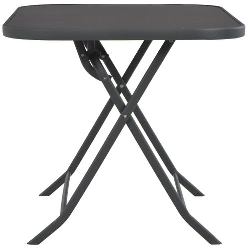 Table Pliable De Jardin Gris 100x75x72 Cm Verre Et Acier