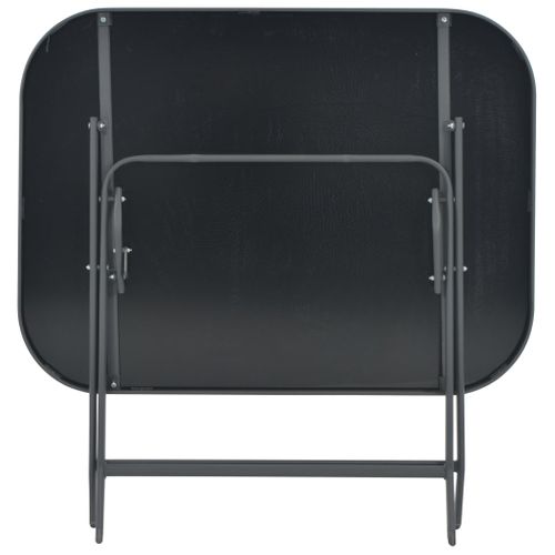 Table Pliable De Jardin Gris 100x75x72 Cm Verre Et Acier