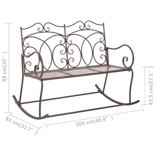 Banc De Jardin 104 Cm Fer Marron Antique