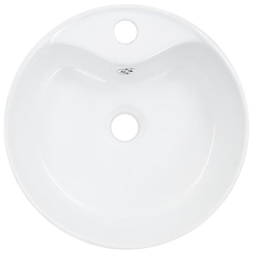 Lavabo Rond Avec Trop-plein - 36x13 Cm - Blanc