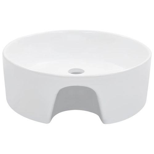 Lavabo Rond Avec Trop-plein - 36x13 Cm - Blanc