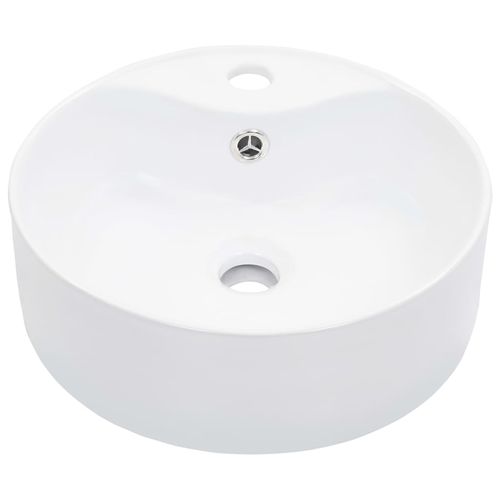 Lavabo Rond Avec Trop-plein - 36x13 Cm - Blanc