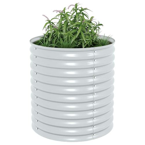 Jardinière De Jardin 80x80x81 Cm Acier Galvanisé Argenté