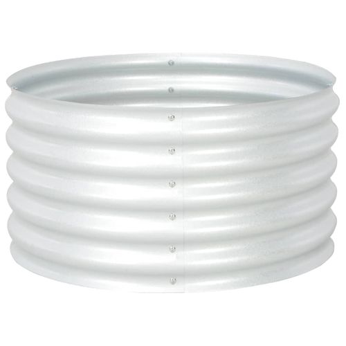 Jardinière De Jardin 80x80x44 Cm Acier Galvanisé Argenté