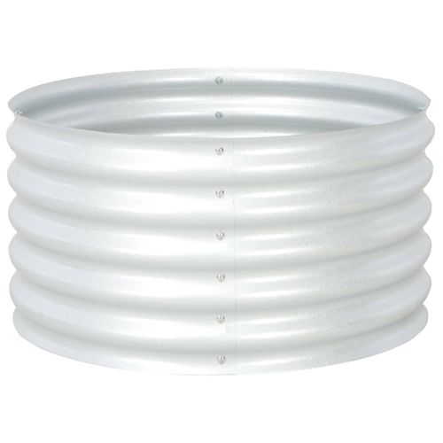 Jardinière De Jardin 80x80x44 Cm Acier Galvanisé Argenté