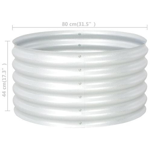 Jardinière De Jardin 80x80x44 Cm Acier Galvanisé Argenté