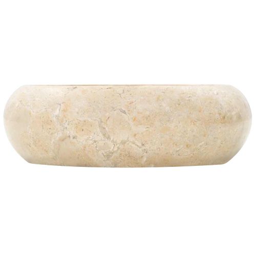 Évier Rond Marbre Crème 40x12 Cm Trou Évacuation 4,5 Cm