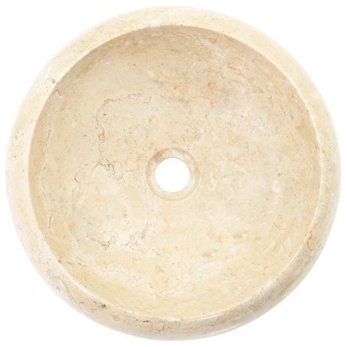 Évier Rond Marbre Crème 40x12 Cm Trou Évacuation 4,5 Cm