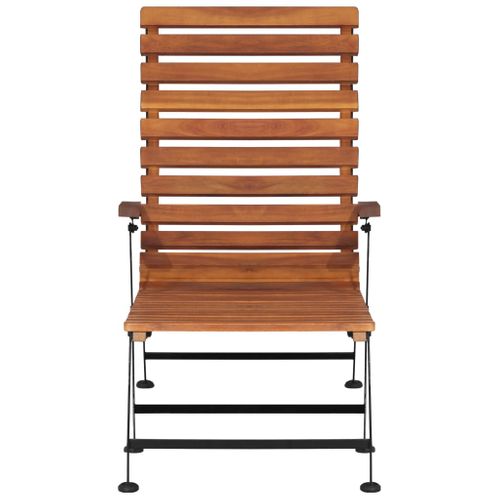 Chaise Longue Extérieure En Acacia - 57x160 Cm - Marron Foncé