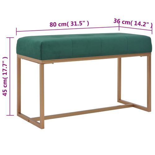 Banc 80 Cm Vert Velours