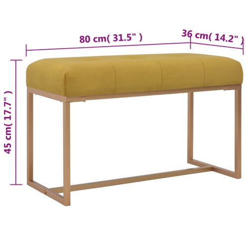 Banc 80 Cm Moutarde Velours