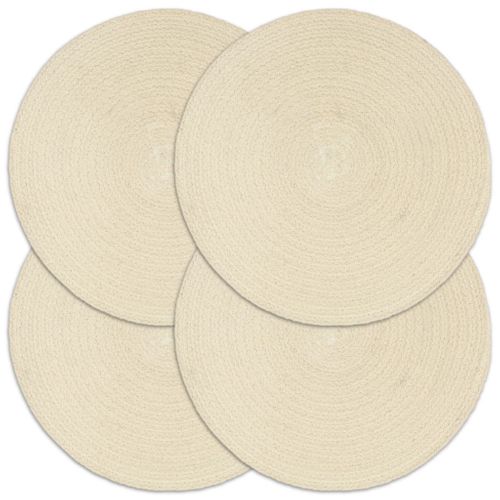 Napperons 4 Pièces Naturel Plain 38 Cm Rond Coton