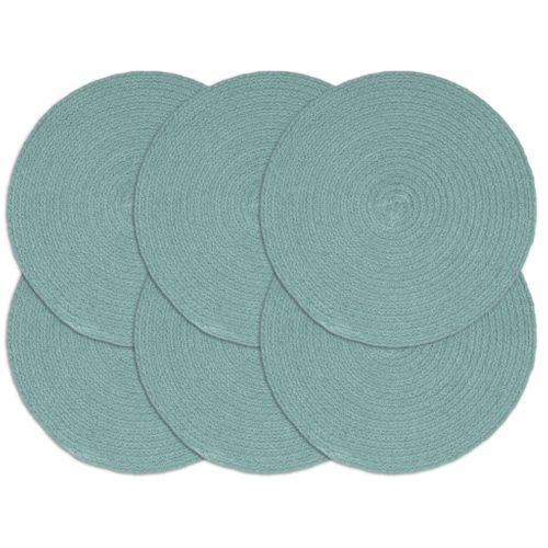 Napperons 6 Pièces Vert Plain 38 Cm Rond Coton
