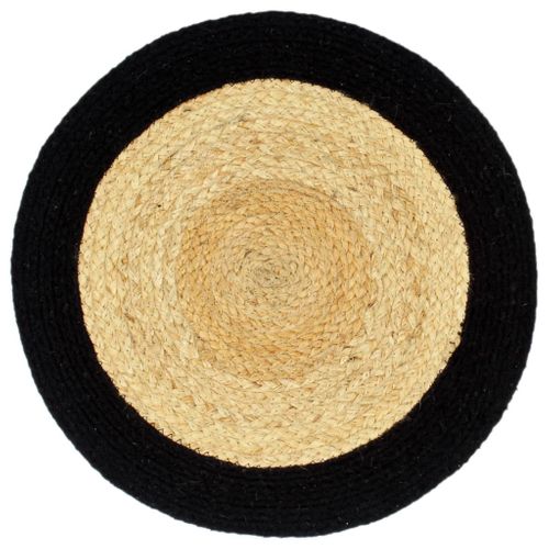 Napperons 6 Pièces Naturel Et Noir 38 Cm Jute Et Coton
