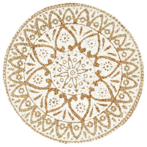 Napperons 4 Pièces Blanc 38 Cm Rond Jute