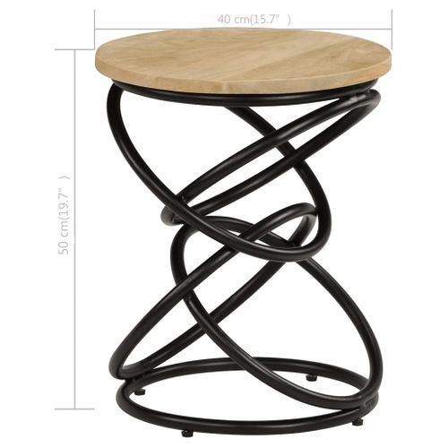 Table D'appoint Bois De Manguier Solide 40x50 Cm