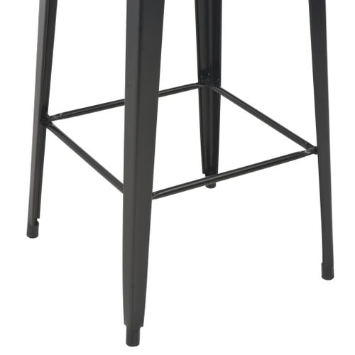 Vidaxl Table De Bar Avec Pieds Carré Noir 60x60x108 Cm Pinède Et Acier Manger Bistrot Cuisine