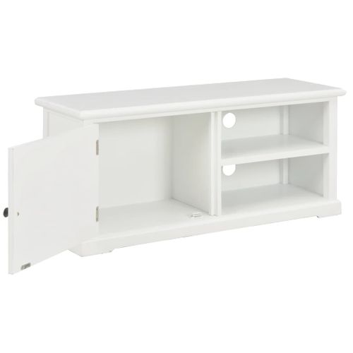 Meuble TV Blanc 90x30x40 Cm Bois