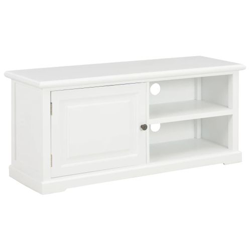 Meuble TV Blanc 90x30x40 Cm Bois