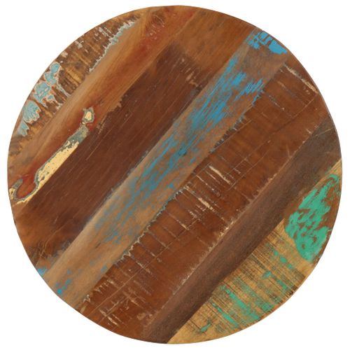 Table D'appoint 45x (45-62) Cm Bois De Récupération Et Fonte