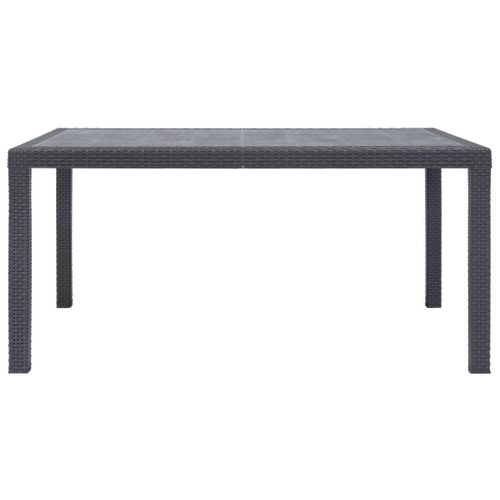 Table De Jardin Marron 150x90x72 Cm Plastique Aspect De Rotin
