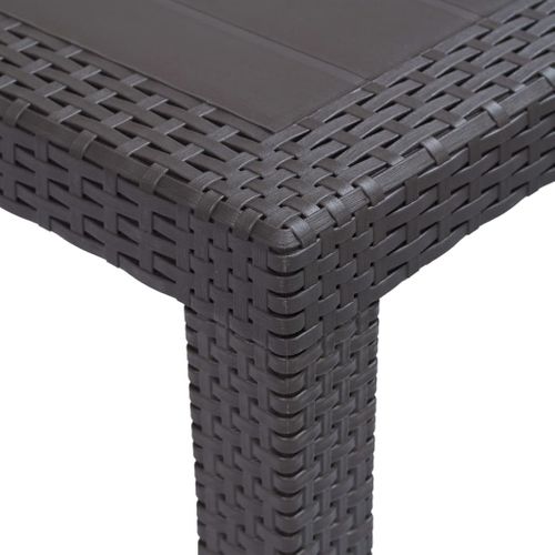 Table De Jardin Marron 150x90x72 Cm Plastique Aspect De Rotin