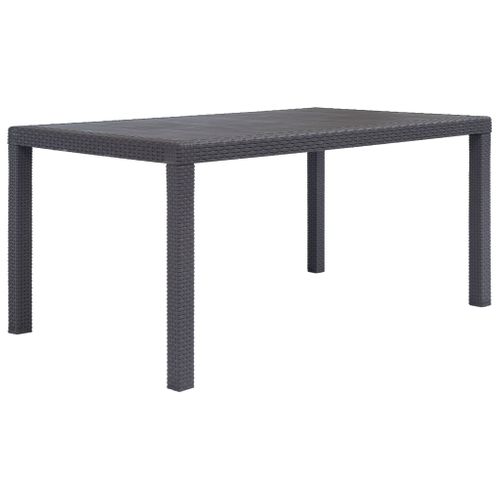 Table De Jardin Marron 150x90x72 Cm Plastique Aspect De Rotin