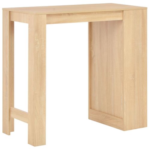 Table De Bar Avec Étagère Chêne 110x50x103 Cm