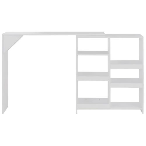 Table De Bar Avec Tablette Amovible Blanc 138x39x110 Cm