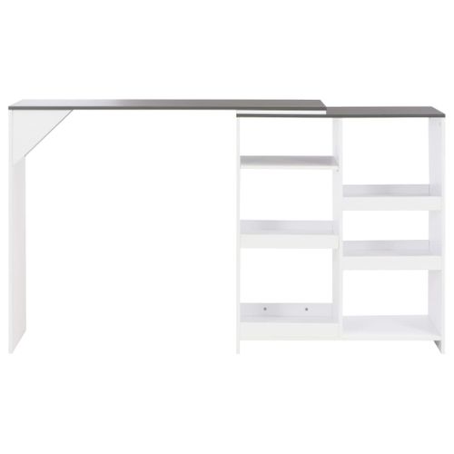 Table De Bar Avec Tablette Amovible Blanc 138x39x110 Cm