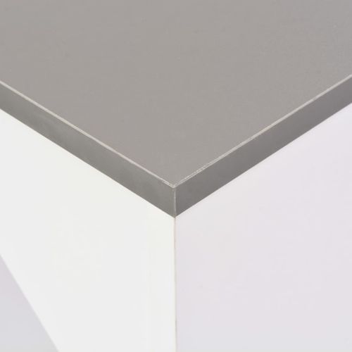 Table De Bar Avec Tablette Amovible Blanc 138x39x110 Cm